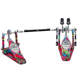 TAMA IRON COBRA HP900PWMPR Power Glide Twin Pedal, Psychedelic Rainbow двойная педаль для барабана - 1