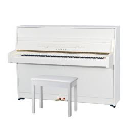 KAWAI K-15E WH/P пианино, 110х149х59, 193 кг, банкетка, цвет белый полированный, механизм Ultra Respon - 1